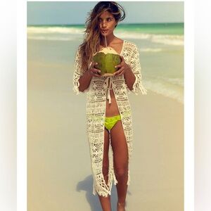 ⭐️Anna Kosturova Crochet Tassel Maxi Kimono⭐️